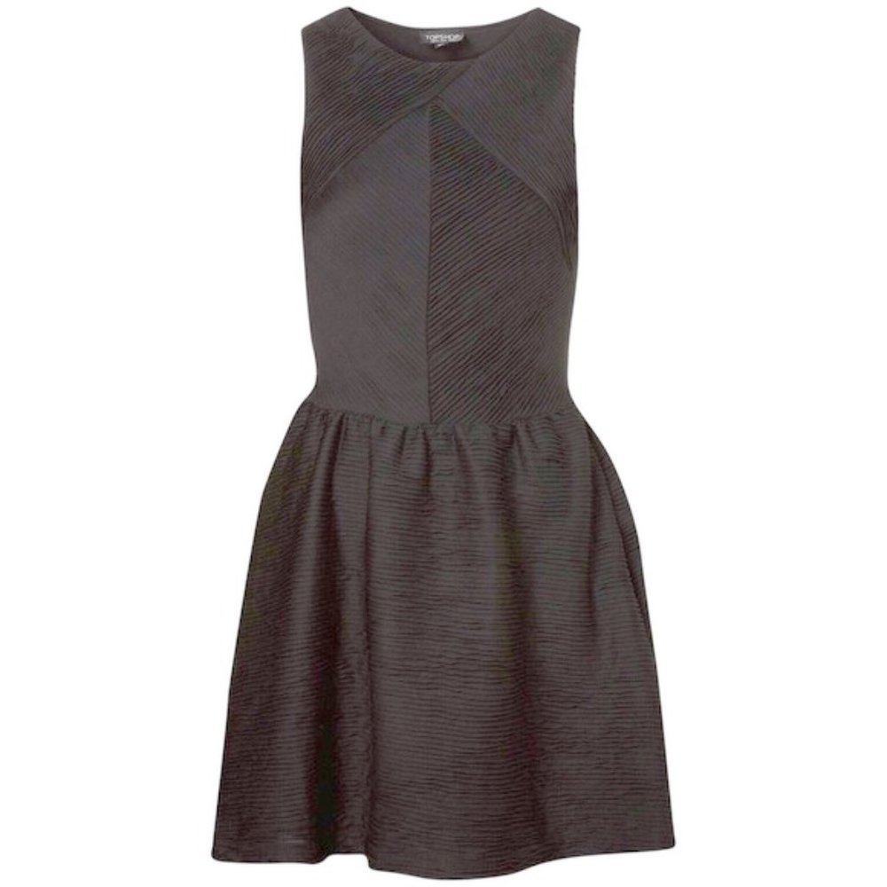 Topshop Petite Textured Pleated Dress